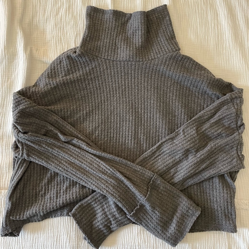 Soft cropped turtleneck sweater
